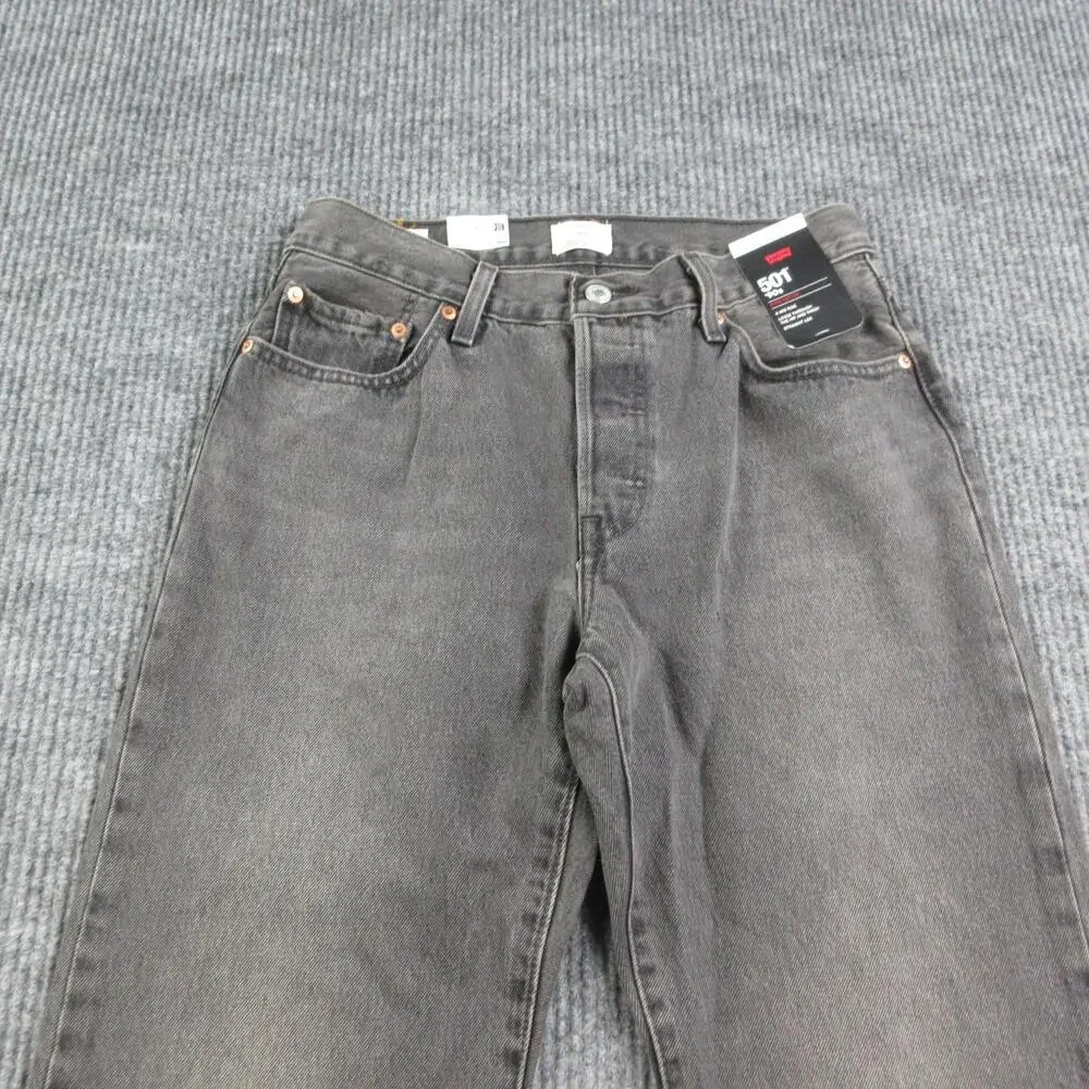 Levi's 501 '90s Jeans Mens 28 Black Cropped Straight Relaxed Denim 29x27.5* NWT